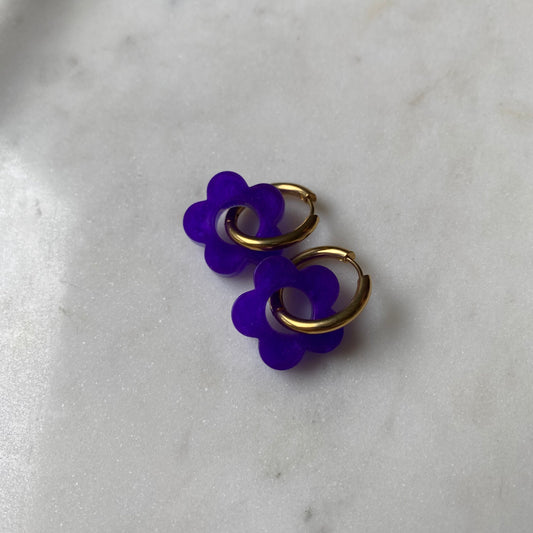 Boucles d’oreilles Camélia - Violette