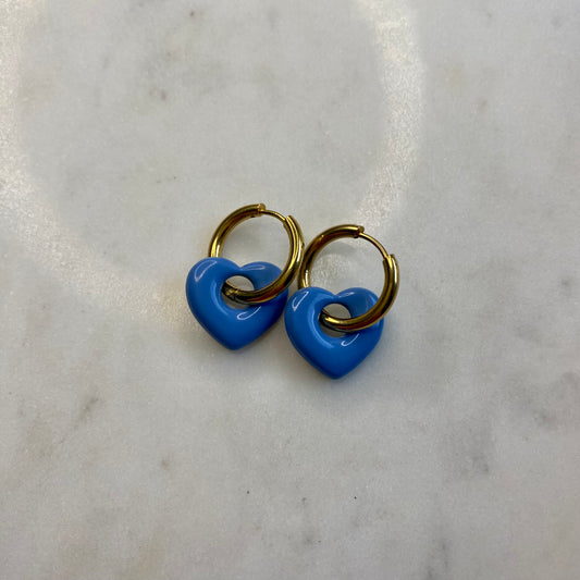 Boucles d’oreilles Coeur - Bleu