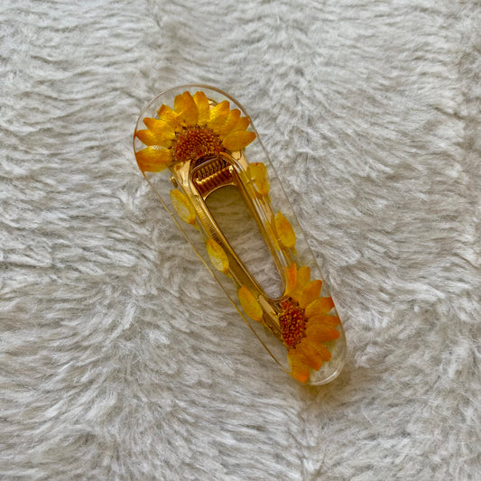 Barrette Marguerite orange triangle