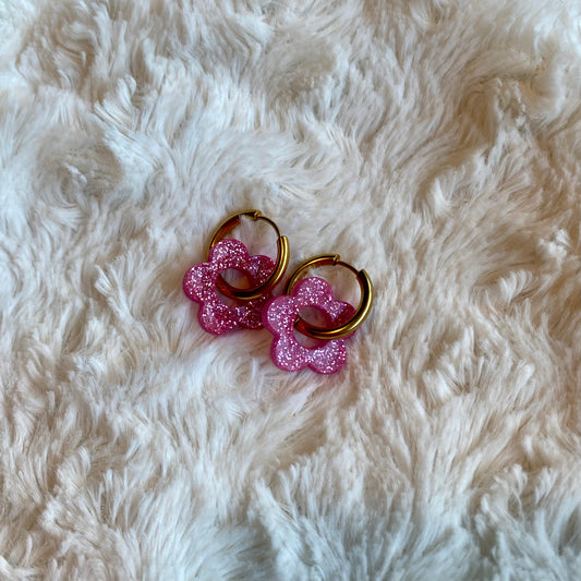 Boucles d’oreilles Camélia - Rose