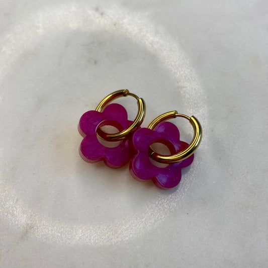 Boucles d’oreilles Camélia - Prune